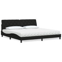 vidaXL Letto con Materasso Nero 200x200 cm in Tessuto