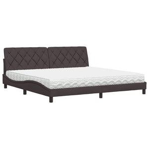 vidaXL Letto con Materasso Marrone Scuro 200x200 cm in Tessuto