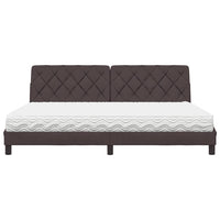 vidaXL Letto con Materasso Marrone Scuro 200x200 cm in Tessuto