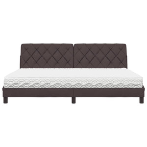 vidaXL Letto con Materasso Marrone Scuro 200x200 cm in Tessuto