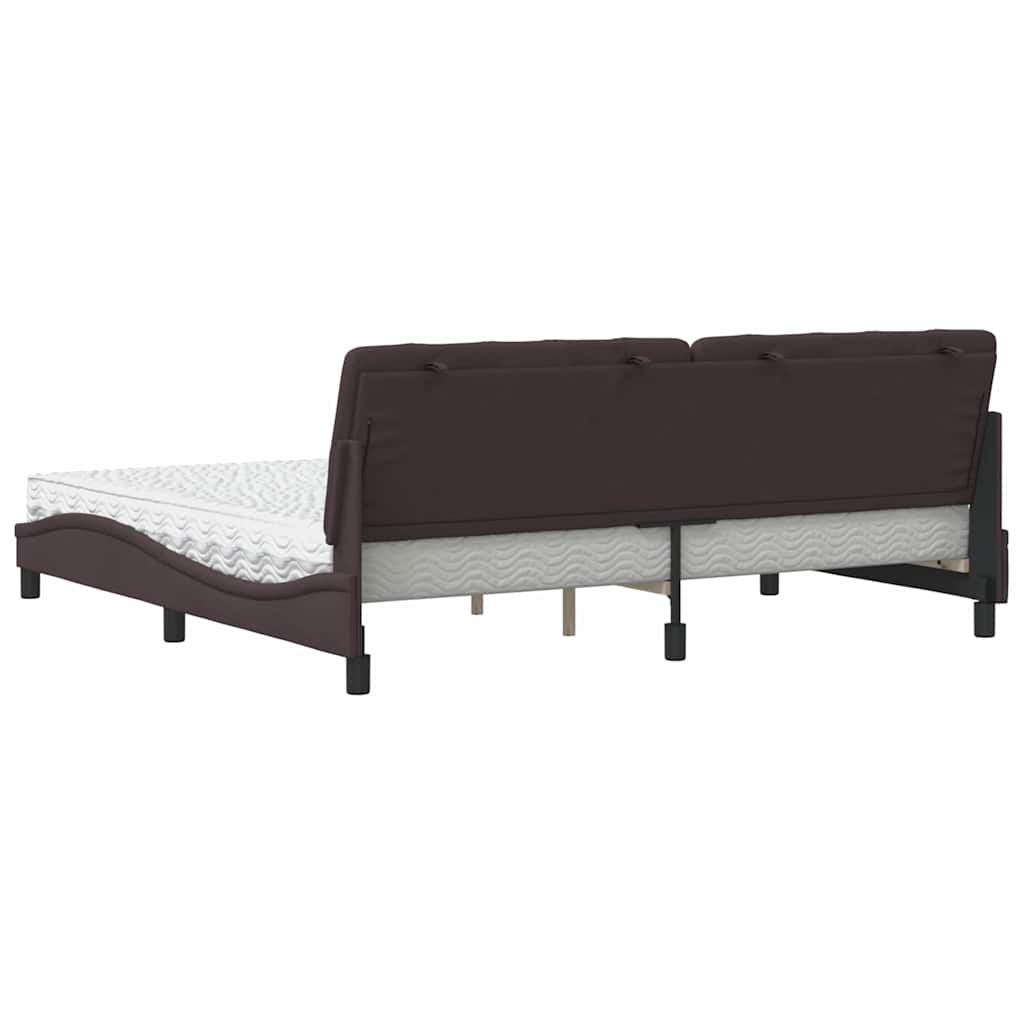 vidaXL Letto con Materasso Marrone Scuro 200x200 cm in Tessuto