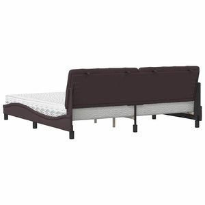 vidaXL Letto con Materasso Marrone Scuro 200x200 cm in Tessuto