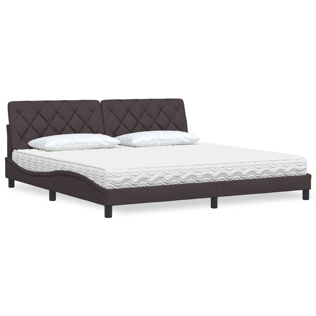 vidaXL Letto con Materasso Marrone Scuro 200x200 cm in Tessuto