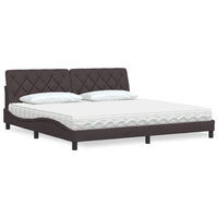 vidaXL Letto con Materasso Marrone Scuro 200x200 cm in Tessuto