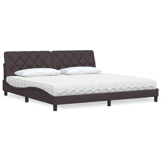 vidaXL Letto con Materasso Marrone Scuro 200x200 cm in Tessuto