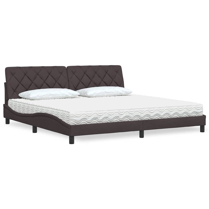 vidaXL Letto con Materasso Marrone Scuro 200x200 cm in Tessuto