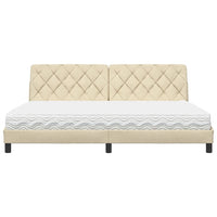 vidaXL Letto con Materasso Crema 200x200 cm in Tessuto