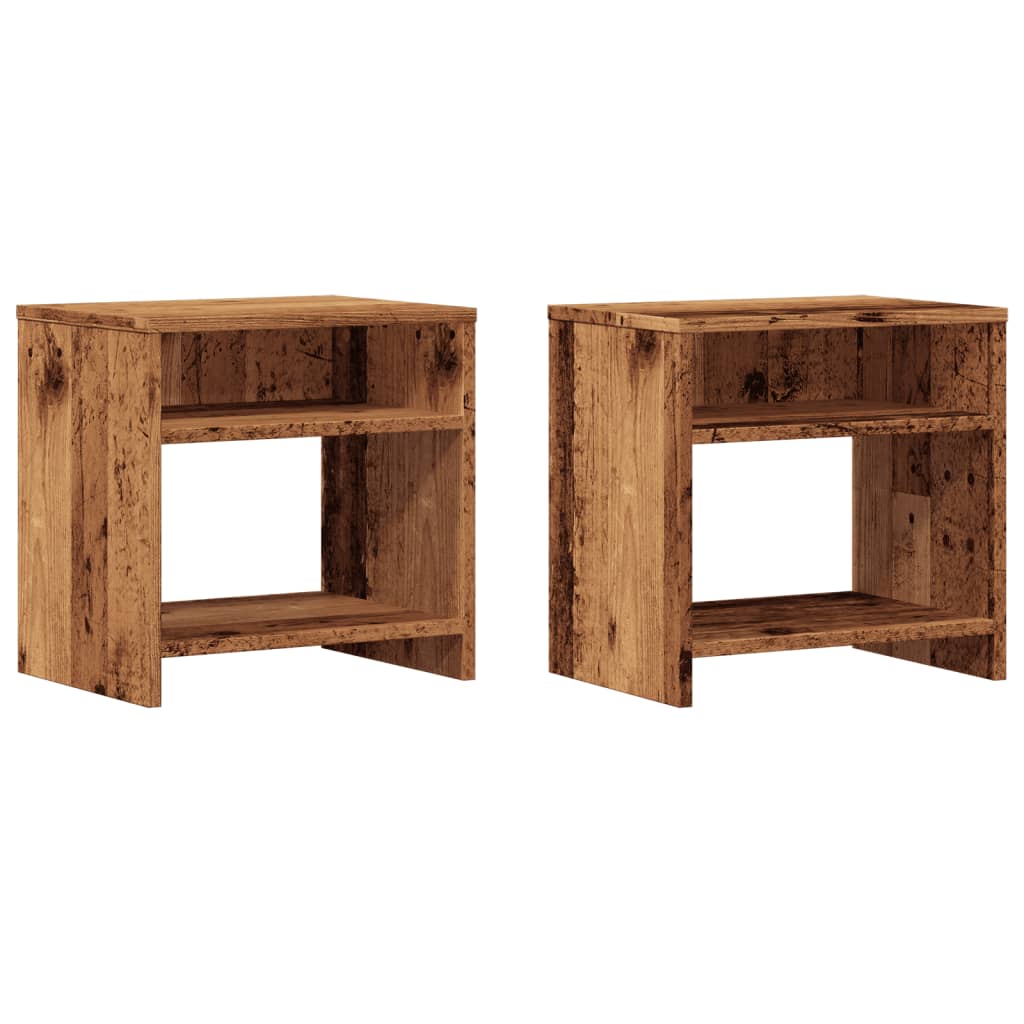 Comodini Legno Antico 2 pz-Set di 2 Tavolino da notte 40x30x40 cm in Legno Multistrato 870853