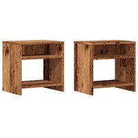 Comodini Legno Antico 2 pz-Set di 2 Tavolino da notte 40x30x40 cm in Legno Multistrato 870853
