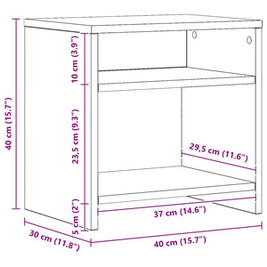 vidaXL Comodino Rovere Artigianale 40x30x40 cm in Legno Multistrato