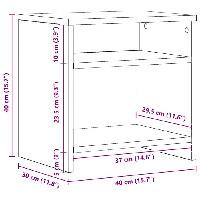 vidaXL Comodino Rovere Artigianale 40x30x40 cm in Legno Multistrato