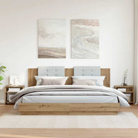 vidaXL Comodini 2pz Rovere Artigianale 40x30x40 cm in Truciolato