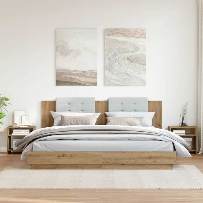 vidaXL Comodini 2pz Rovere Artigianale 40x30x40 cm in Truciolato