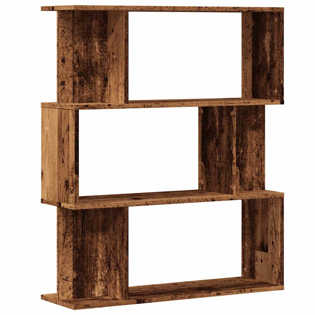 Libreria-Scaffale per Libri-Mobile di Stoccaggio in Legno Antico 80x24x96 cm in Legno Multistrato