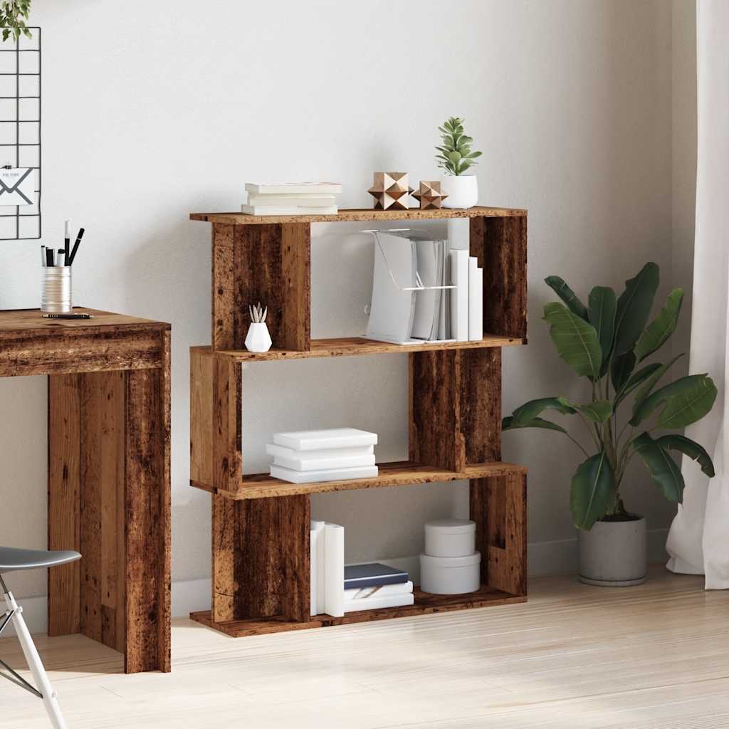 Libreria-Scaffale per Libri-Mobile di Stoccaggio in Legno Antico 80x24x96 cm in Legno Multistrato
