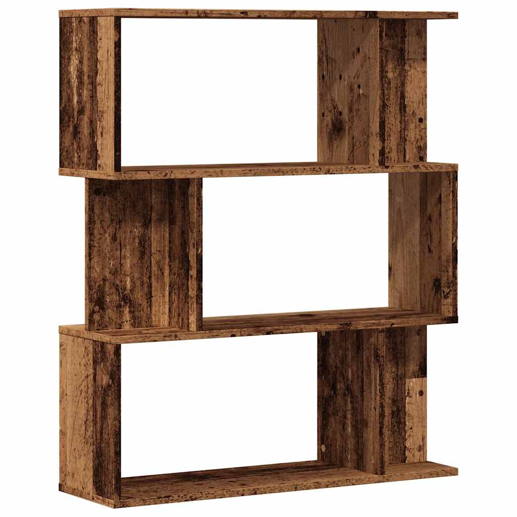 Libreria-Scaffale per Libri-Mobile di Stoccaggio in Legno Antico 80x24x96 cm in Legno Multistrato