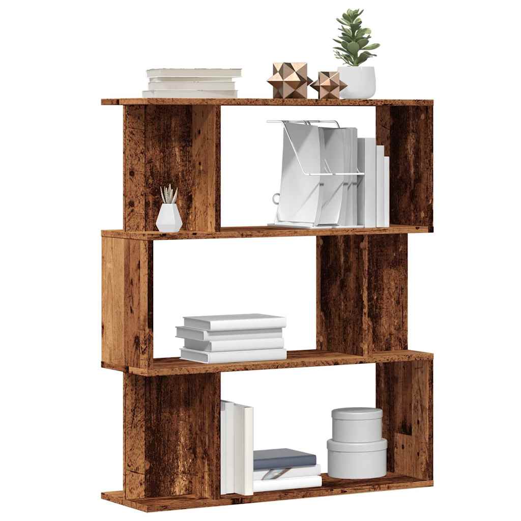 Libreria-Scaffale per Libri-Mobile di Stoccaggio in Legno Antico 80x24x96 cm in Legno Multistrato