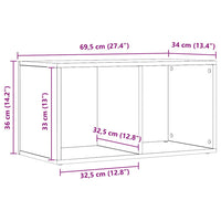 vidaXL Scatola Portaoggetti Artigianale 69,5x34x36cm Legno Multistrato