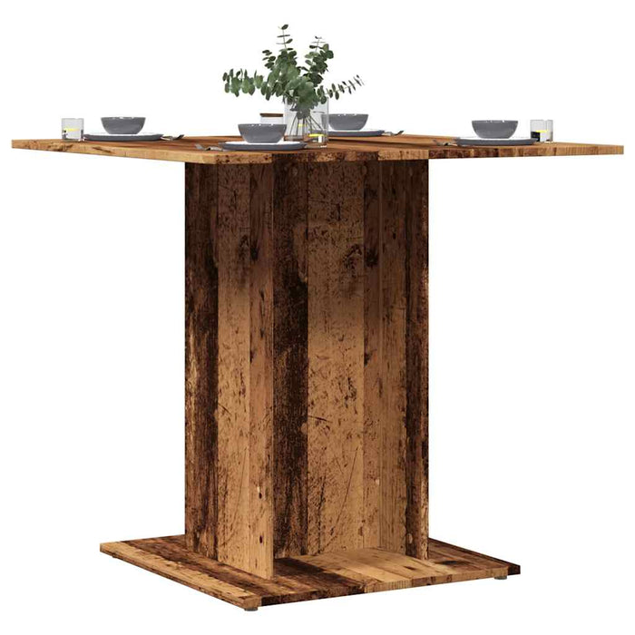 Tavolo da Pranzo Legno Antico 80x80x75 cm in Legno Multistrato 855810