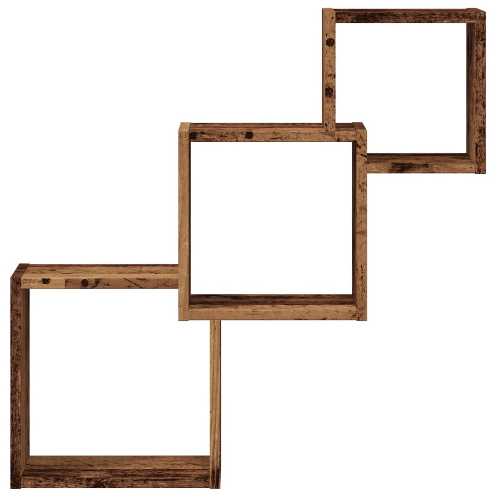 Mensole Cubo Parete Legno Antico 68x15x68 cm Legno Multistrato 855814