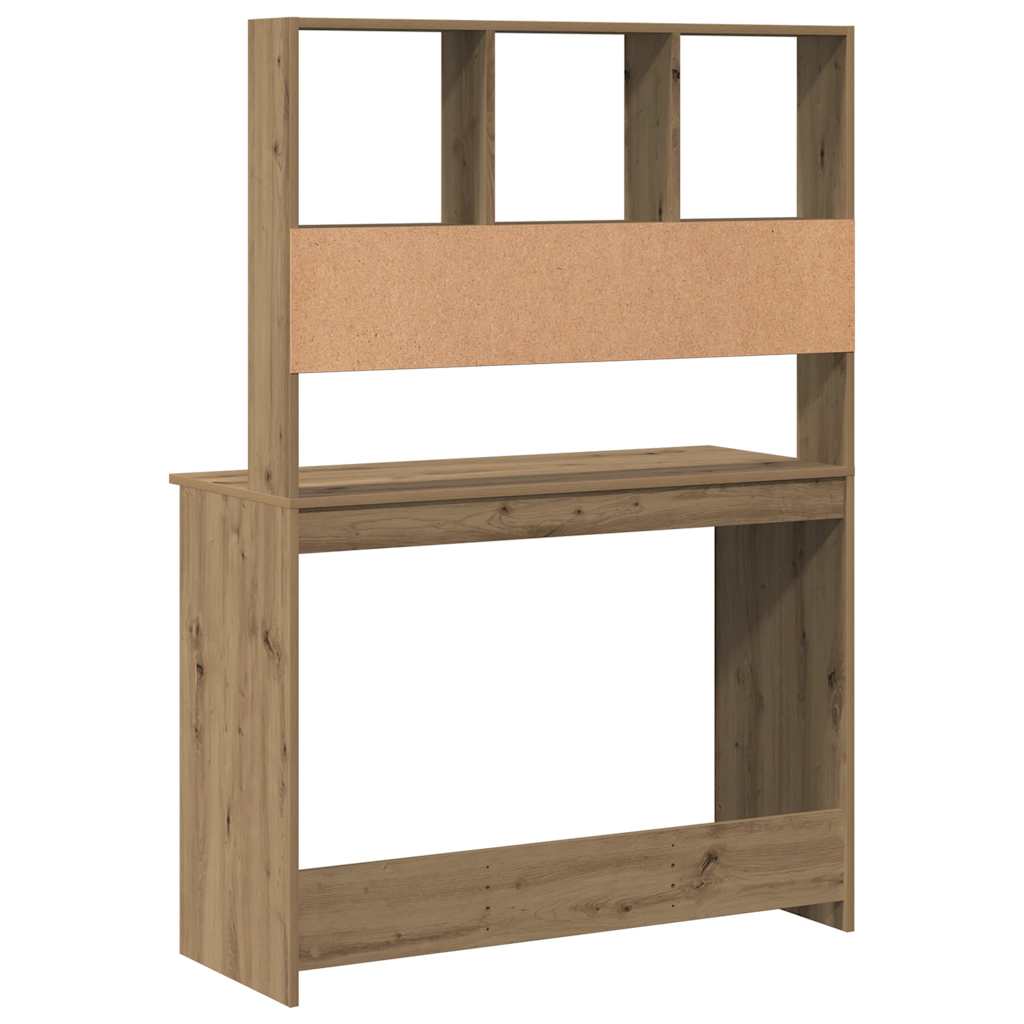 vidaXL Scrivania Mensole Rovere Artigianale 102x45x148 cm Multistrato