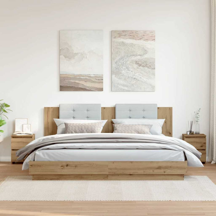 vidaXL Comodini 2pz Rovere Artigianale 30x30x40cm in Legno Multistrato