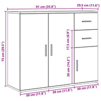 Credenza Artisan Rovere 91x29,5x75 cm Legno ingegnerizzato 855907