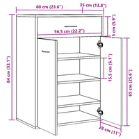 vidaXL Scarpiera Legno Antico 60x35x84 cm in Legno Multistrato