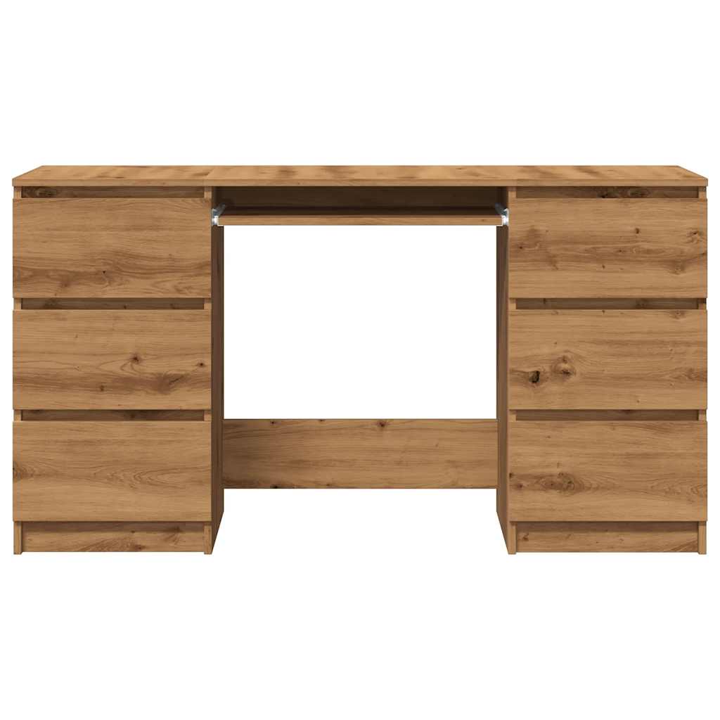 Scrivania Rovere Artigianale 140x50x77 cm in Legno Multistrato