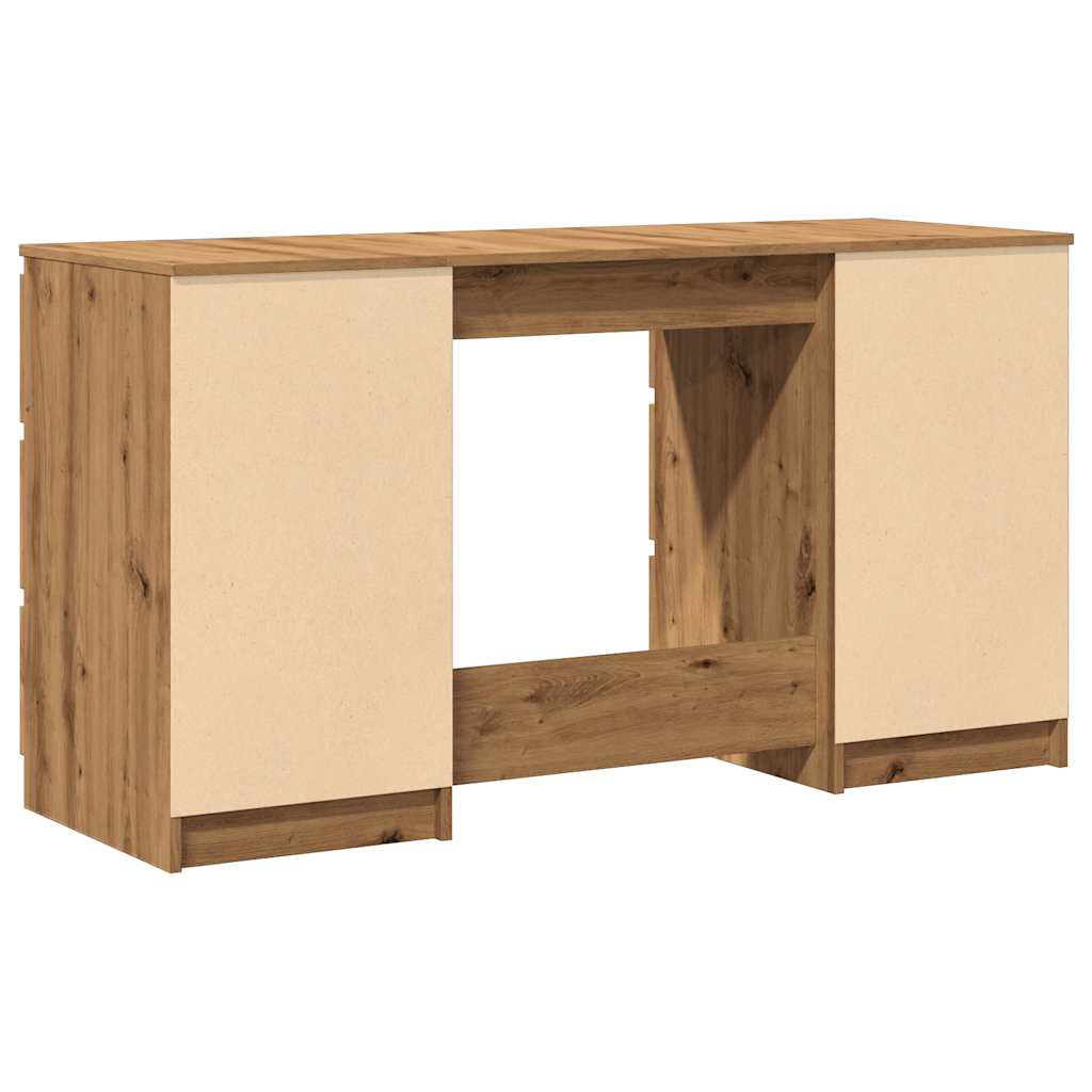 Scrivania Rovere Artigianale 140x50x77 cm in Legno Multistrato