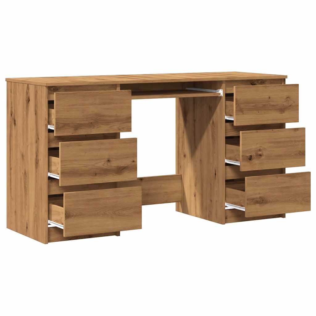 Scrivania Rovere Artigianale 140x50x77 cm in Legno Multistrato
