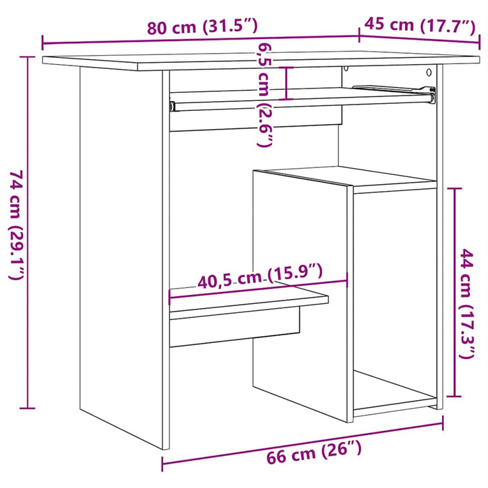 Scrivania Legno Antico 80x45x74 cm in Legno Multistrato 855994
