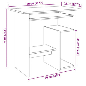 Scrivania Rovere Artigianale 80x45x74 cm in Legno Multistrato 855995