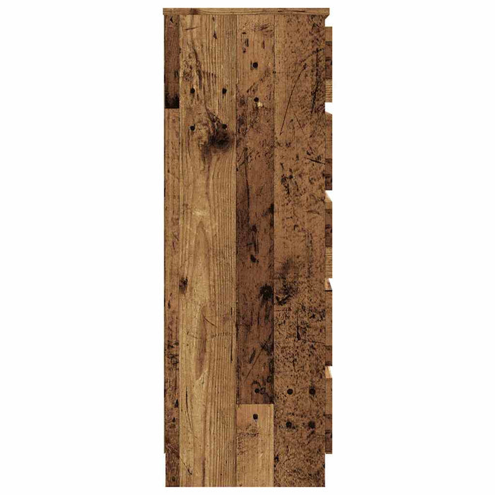 Cassettiera Legno Antico 60x36x103 cm in Legno Multistrato