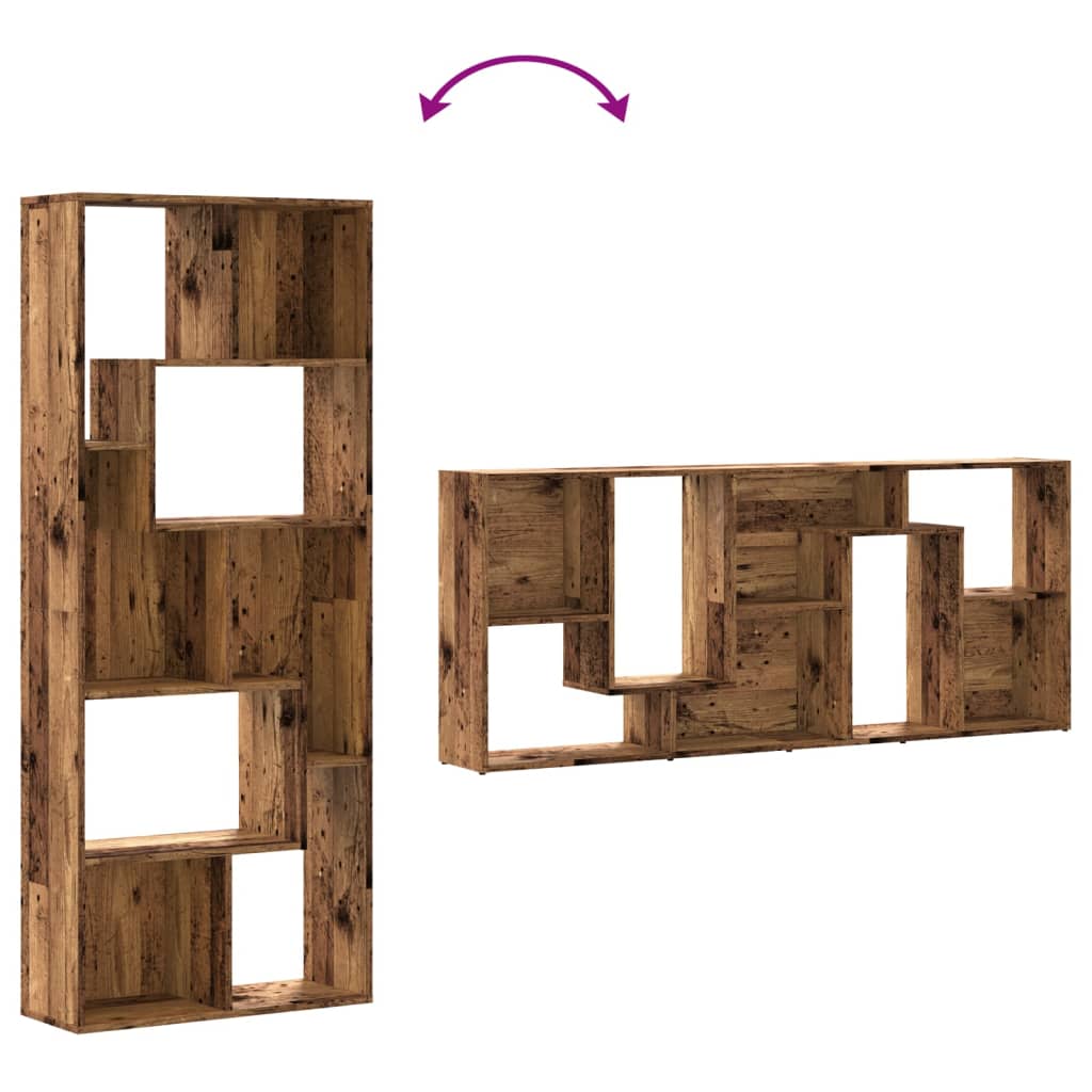 Libreria-Scaffale per Libri-Mobile di Stoccaggio Legno Antico 67x24x161 cm in Truciolato