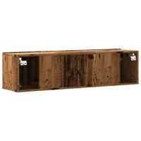 Mobile TV a Parete-Mobile TV a Muro Legno Antico 120x30x30 cm in Truciolato