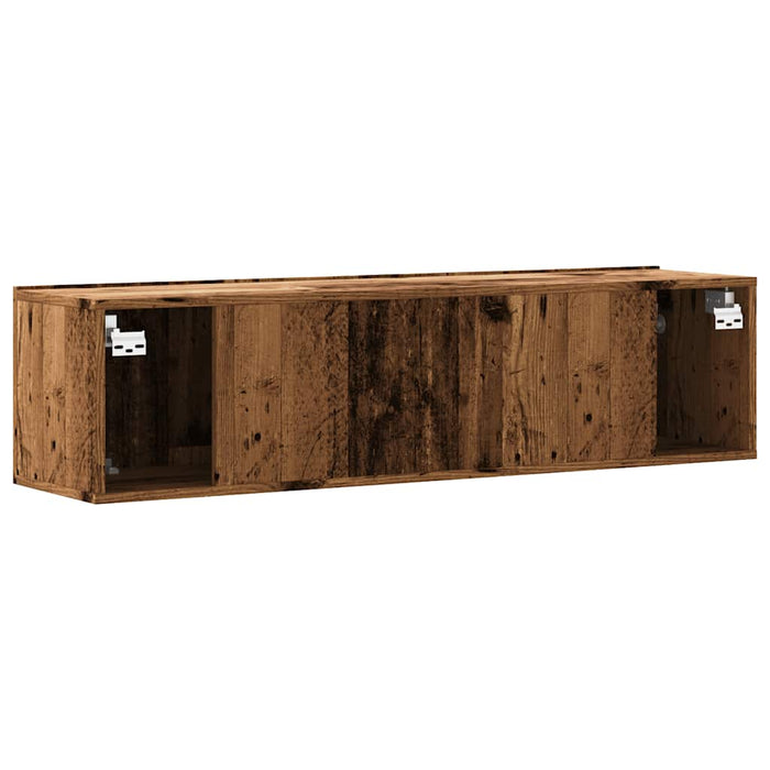 Mobile TV a Parete-Mobile TV a Muro Legno Antico 120x30x30 cm in Truciolato