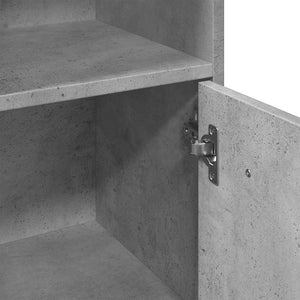 Mobile da Bagno Grigio Cemento 30x30x95 cm in Legno Multistrato