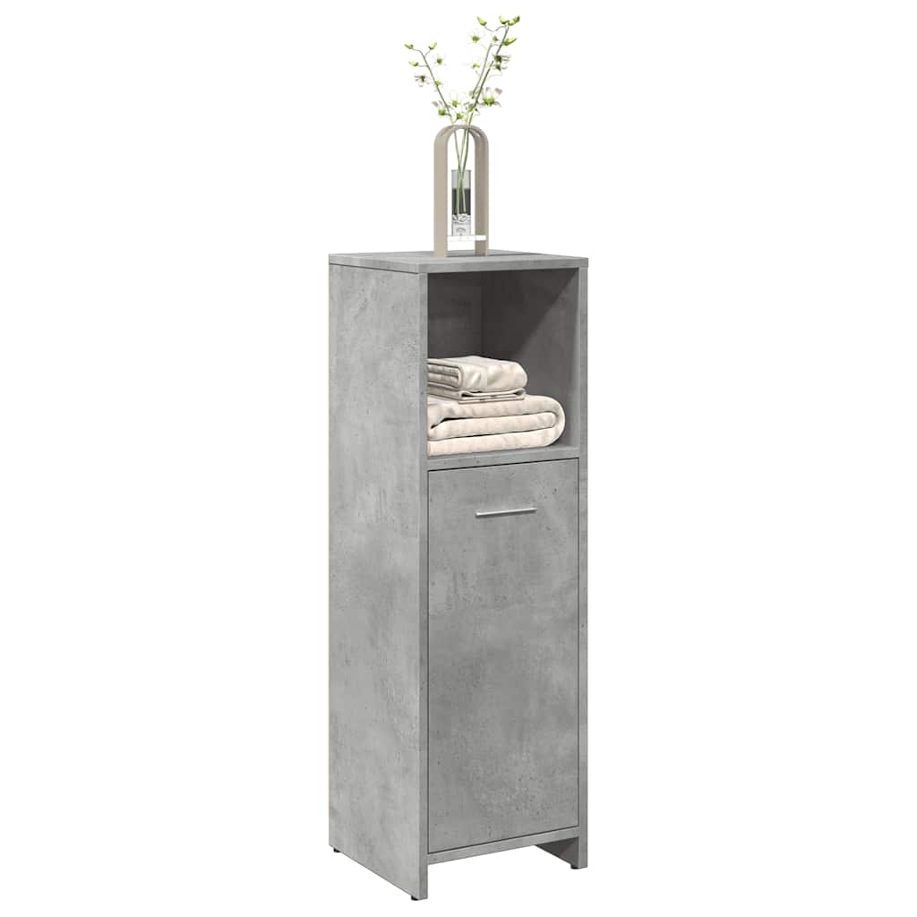 Mobile da Bagno Grigio Cemento 30x30x95 cm in Legno Multistrato