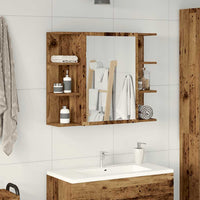 Mobile Bagno con Specchio Legno Antico Legno Multistrato 856036
