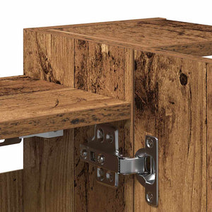 vidaXL Mobile Bagno con Specchio Legno Antico Legno Multistrato