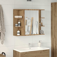 Mobile da Bagno Specchio Rovere Artigianale Legno Multistrato 856037