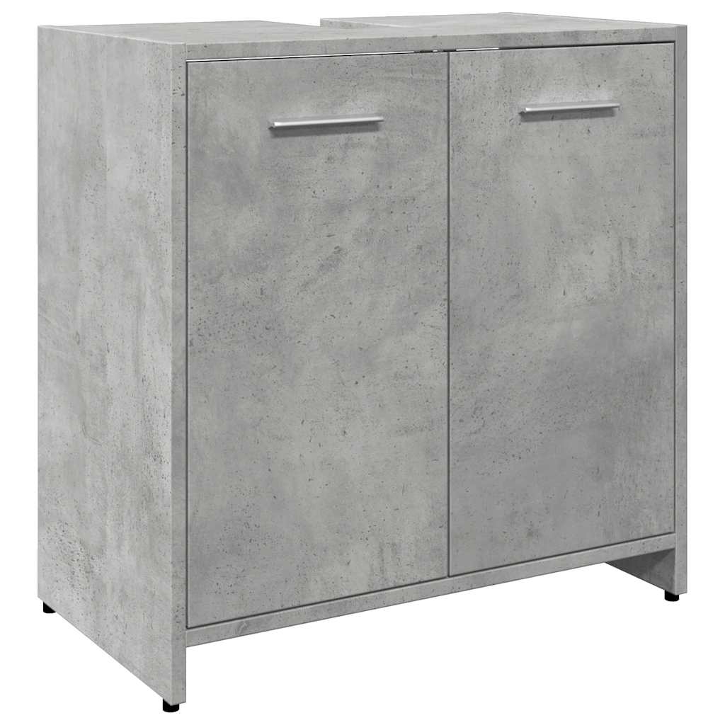 Mobile Lavabo Bagno Grigio Cemento 60x33x60cm Legno Multistrato
