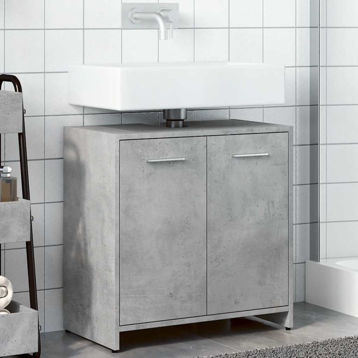 Mobile Lavabo Bagno Grigio Cemento 60x33x60cm Legno Multistrato