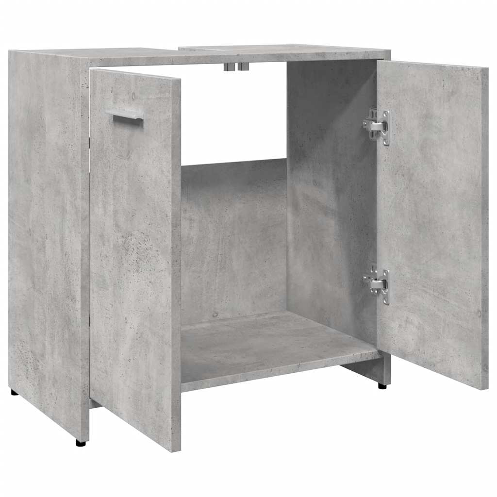 Mobile Lavabo Bagno Grigio Cemento 60x33x60cm Legno Multistrato 856038