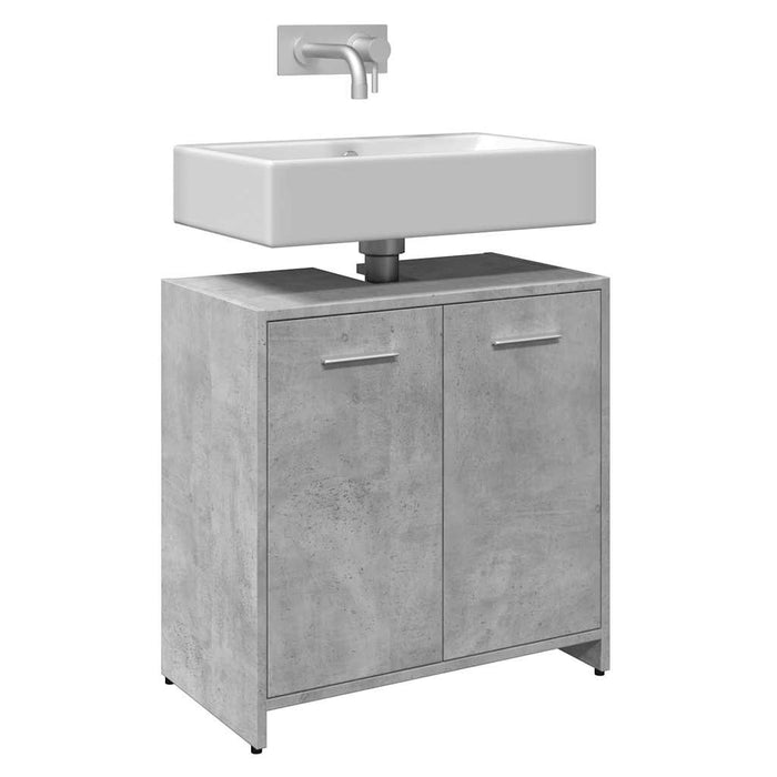 Mobile Lavabo Bagno-Armadietto da bagno Grigio Cemento 60x33x60cm Legno Multistrato