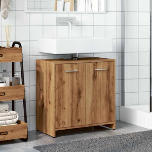 Mobile Lavabo Bagno Rovere Artigianale Legno Multistrato 856040