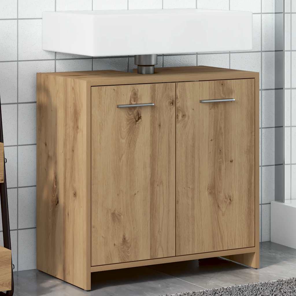 Mobile Lavabo Bagno Rovere Artigianale Legno Multistrato 856040