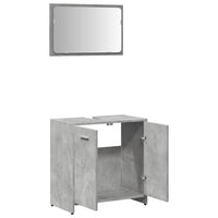 Mobile da Bagno con Specchio Grigio Cemento Legno Multistrato 856041