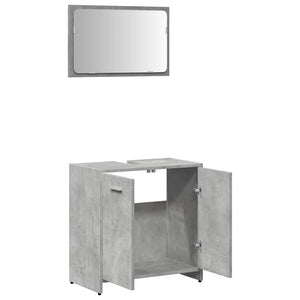 Mobile da Bagno con Specchio-Armadietto a Specchio da Bagno Grigio Cemento Legno Multistrato 541601